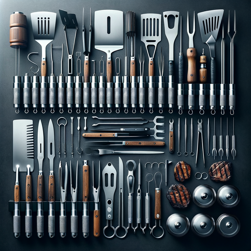 Showcase of best grill tool sets, organized grill essentials and barbecue accessories for grill masters, perfect BBQ tool sets for outdoor cooking and grill set organization.